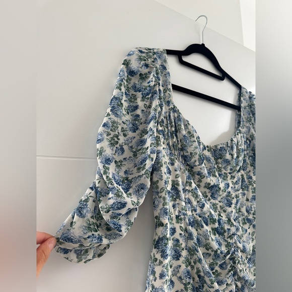 Cotton Candy LA blue & green long sleeve ruffle mini dress formal wedding NWT M - Picture 7 of 13